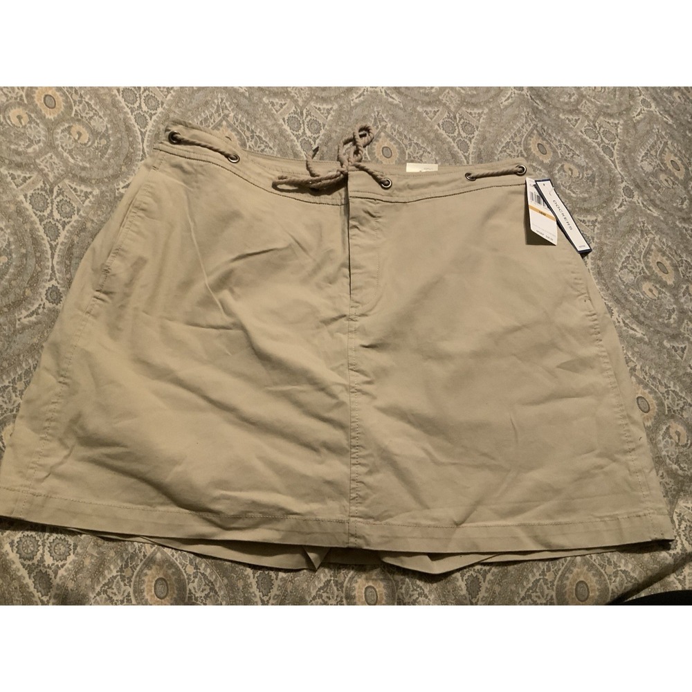 Dockers Womens Khaki Tan Skort Flat Front Cotton Blend Size 16W NWT - Picture 3 of 5